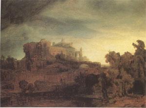 Rembrandt Peale Landscape with a Castle (mk05) oil painting picture